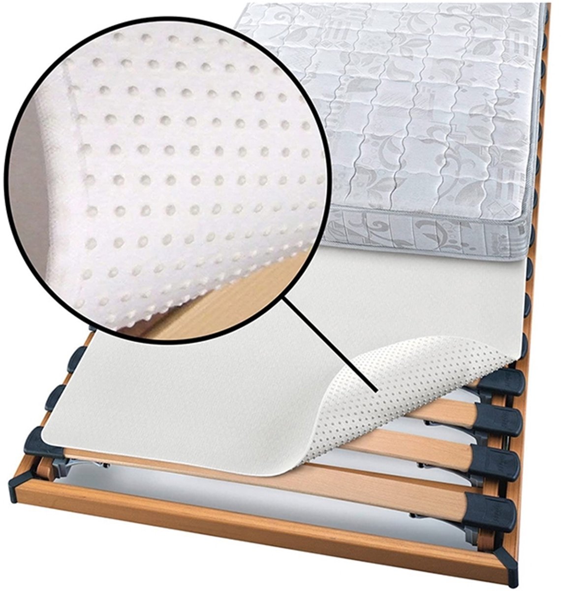 Zavelo Ondermatrasbeschermer Noppen (antislip)-Lits-jumeaux (160x200 cm)