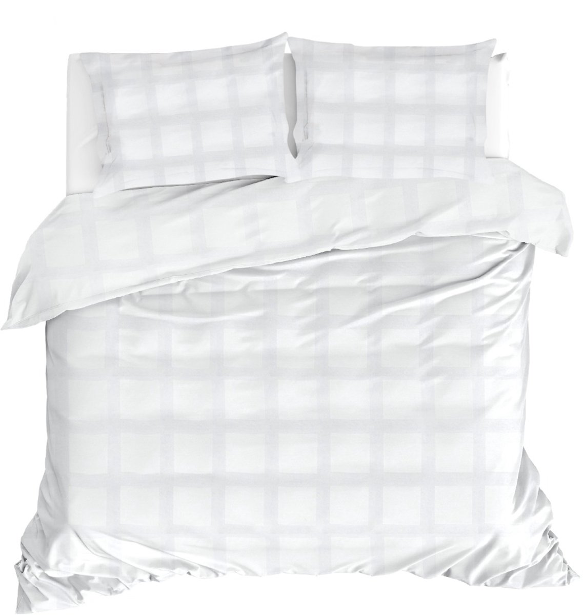 Linolux Dekbedovertrek Quadrant White Lits-jumeaux