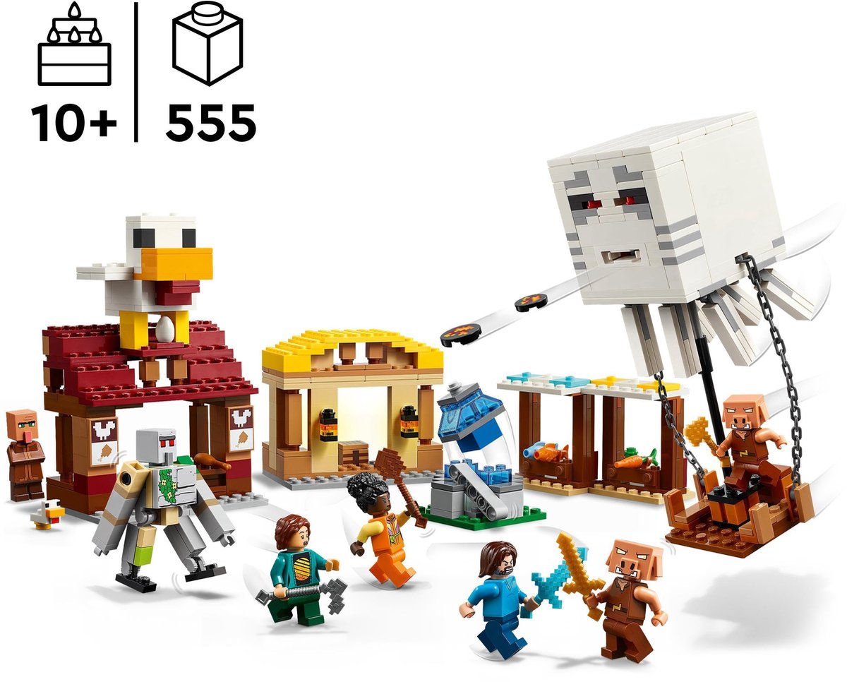 LEGO Minecraft De Ghast-Ballon Aanval op het dorp - 21273 — afbeelding 10
