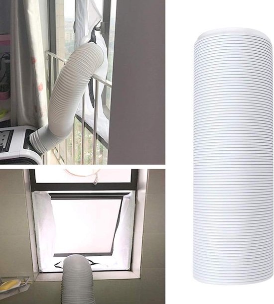 Bysameyee Afvoerslang voor airconditioner, draagbaar, verlenging, diameter 15 cm, lengte 200 cm, voor AC-uitlaatopening, flexibel, schroefdraad tegen de klok in, airconditioneronderdelen, compatibel met LG, Delonghi en meer