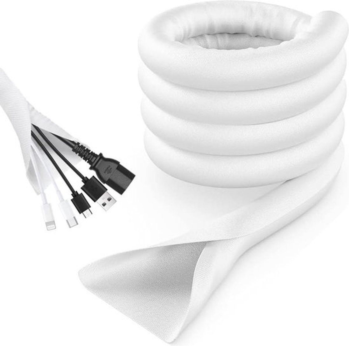 4 meter - 13 mm Kabelbeschermingsrooster voor honden en katten - Zelfsluitend - Nylon kabelsleeve - Bescherming tegen kauwen
