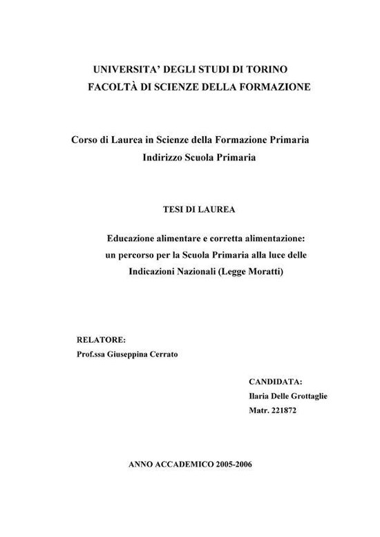 Foto: Educazione alimentare e corretta alimentazione un percorso per la scuola primaria alla luce delle indicazioni nazionali legge moratti 