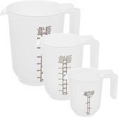 Maatbeker Set Met Schenktuit - 3 Cups Van 1 liter (1000ml) / 250ml / 500ml