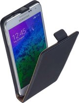 LELYCASE Lederen Samsung Galaxy Alpha SM-G850F Flip Case Cover Hoesje Zwart