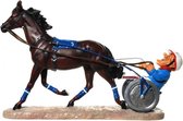 Pikeur met sulky - paard - beeldje – sport – funny sports – warren stratford – 30.5x12x20 cm