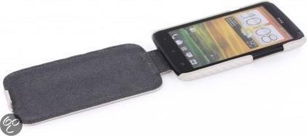 Mobiparts PU Flip Case HTC ONE X White Carbon