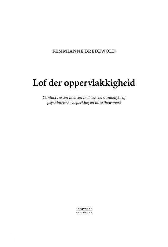 Boekomslag met de titel 'Lof der oppervlakkigheid' en auteur Femmianne Bredewold.
