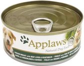 Applaws dog blik chicken / beef / liver hondenvoer 156 gr