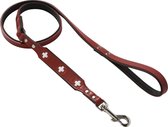 Hunter halsband swiss leer nappa rood/zwart