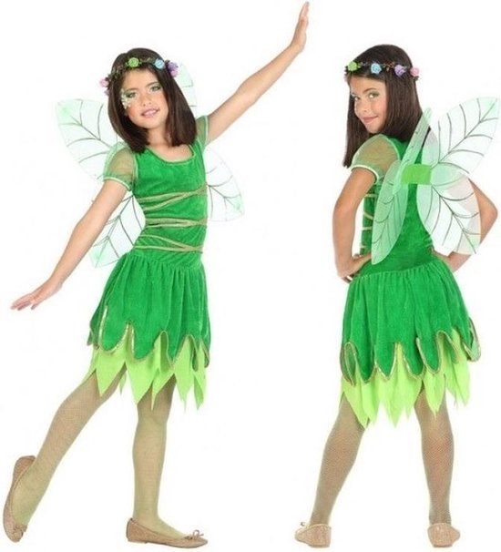 Groene toverfee/elf verkleedset voor meisjes - carnavalskleding - voordelig geprijsd jaar)