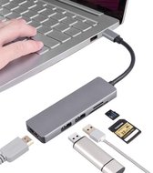 Premium 5 in 1 multifunctionele USB C - Type-C Hub naar HDMI Adapter 4K + 2x USB 3.0 Poort + Micro SD / SD Kaartlezer