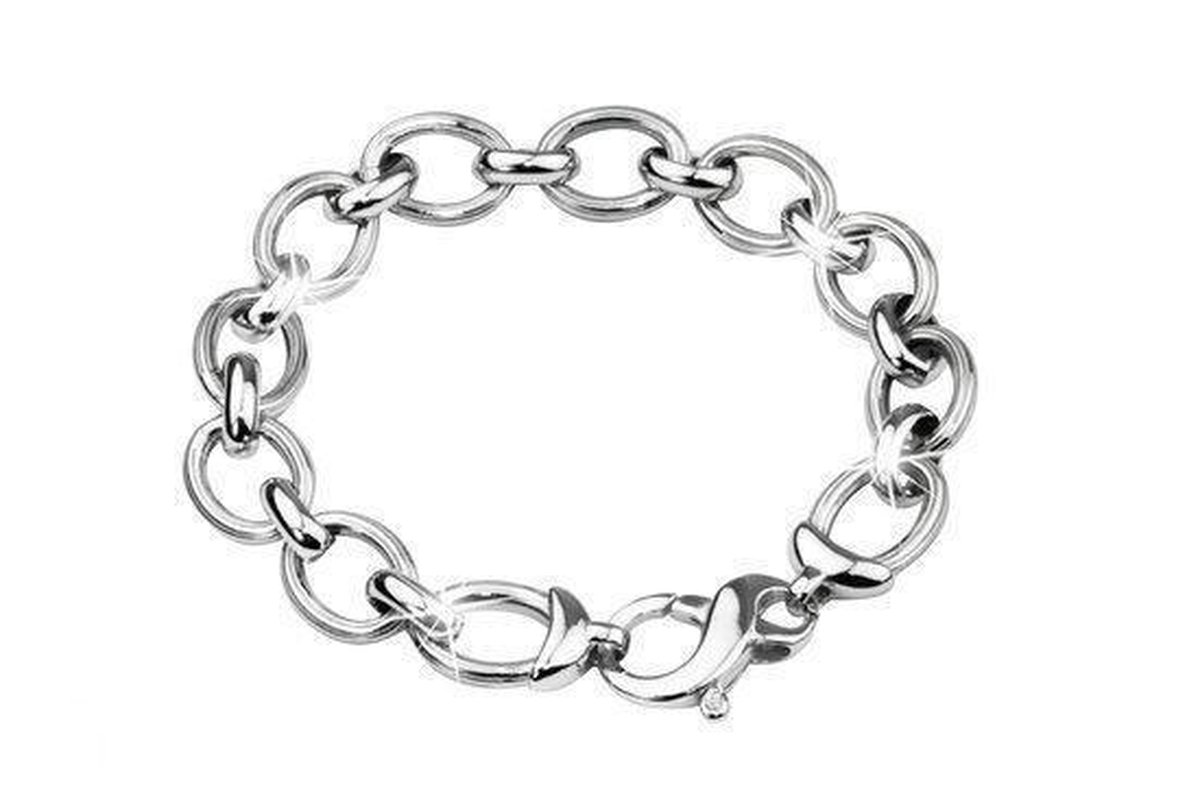 Di Lusso Luxe sterling zilveren schakelarmband met veeroog