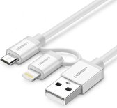 0.5 Meter UGREEN Lightning-kabel, USB naar Micro USB en Lightning-kabel