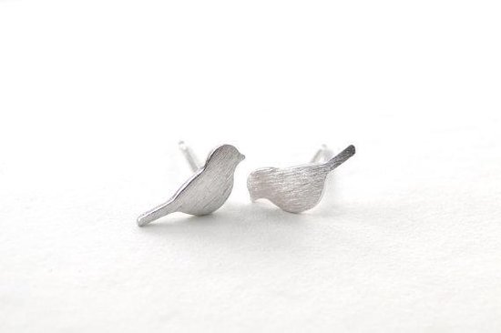 Sieraden - Oorbellen - Knopjes - Minimalistisch - Vogel - Zilverkleurig