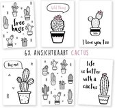 wenskaarten - kaartenset - ansichtkaarten - Cactus - verjaardag - diverse - 6 stuks