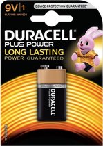 Batterij duracell 9v plus power 50% alkaline
