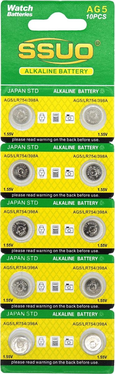 AG5 Knoopcel Batterij 10x - batterijen voor Horloges | bol.com