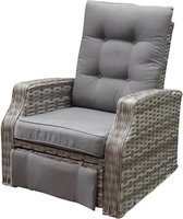 Chaise de jardin lounge Kreta réglable et rotative gris