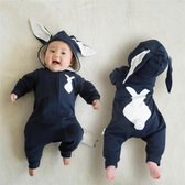 Konijn - Konijnen - Dier - Baby Pyjama Baby Pyjama Romper Blauw
