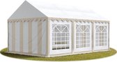 Partytent feesttent 3x6 m tuinpaviljoen -tent PVC 700 N in beige-wit waterdicht