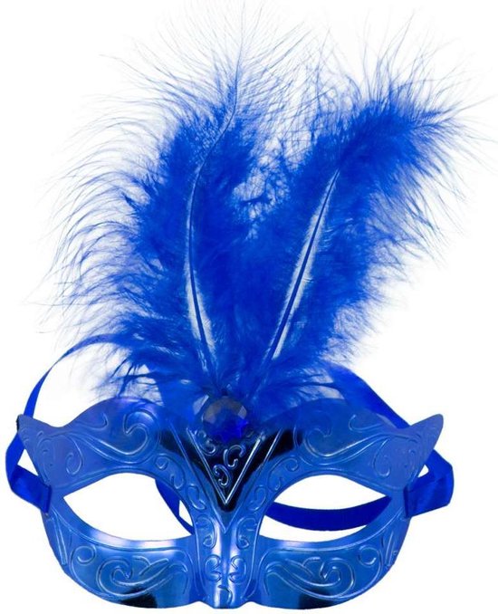 Venetiaans masker metallic blauw | bol.com