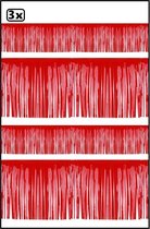 3x PVC slierten folie guirlande rood 6 meter x 30 cm