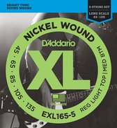 D'Addario EXL165-5 5-Snarig Nikkel Wound 45-135 Bassnaren