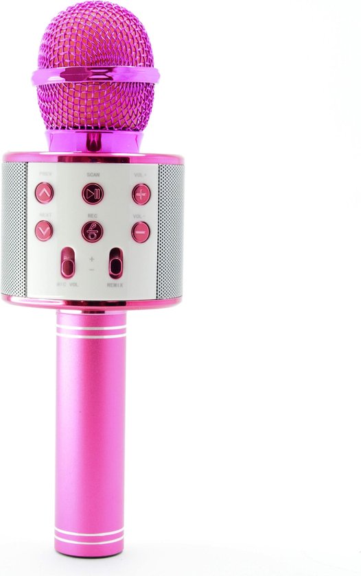 Metalen lijn Onderzoek rouw Draadloze Bluetooth Karaoke Microfoon HIFI - WS-858 - Roze | bol.com