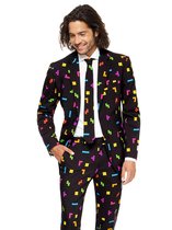 OppoSuits Tetris™ - Mannen Kostuum - Zwart - Carnaval - Maat 46