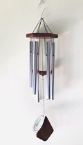 Nature's Melody Premiere Grande Tunes argent Carillon à vent Musique / carillon à vent avec 6 tubes en acier argenté mat. Le son du carillon à vent est accordé .70 cm