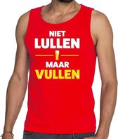 Niet Lullen maar Vullen tekst tanktop / mouwloos shirt rood heren - heren singlet Niet Lullen maar Vullen M