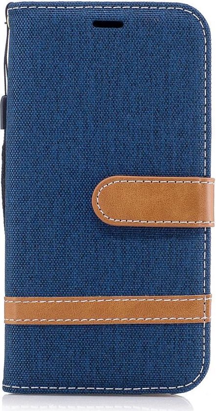 Denim Book Case - Geschikt voor Samsung Galaxy J3 (2017) Hoesje - Blauw