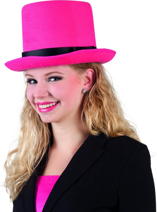 onregelmatig vluchtelingen Wegversperring Roze hoge hoed voor volwassenen - Verkleedhoofddeksel - One size | bol.com