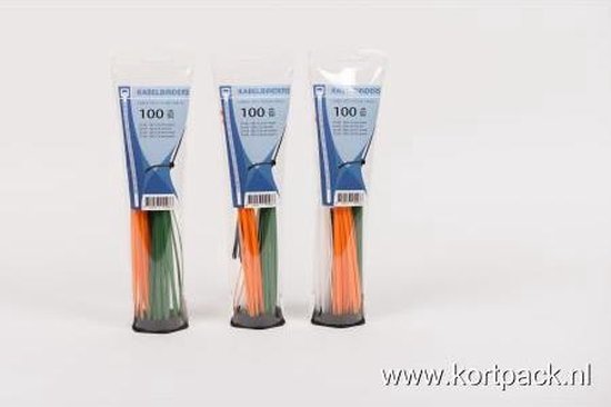 Foto: Kortpack kabelbinders tyraps tube diverse soorten 4 x 25 stuks diverse kleuren 099 0551 