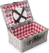 Imperial Kitchen Picknickmand - 4 persoons - 40 x 28 x 18 cm Rode ruit