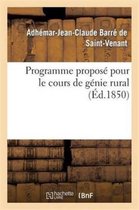 Savoirs Et Traditions- Programme Propos� Pour Le Cours de G�nie Rural