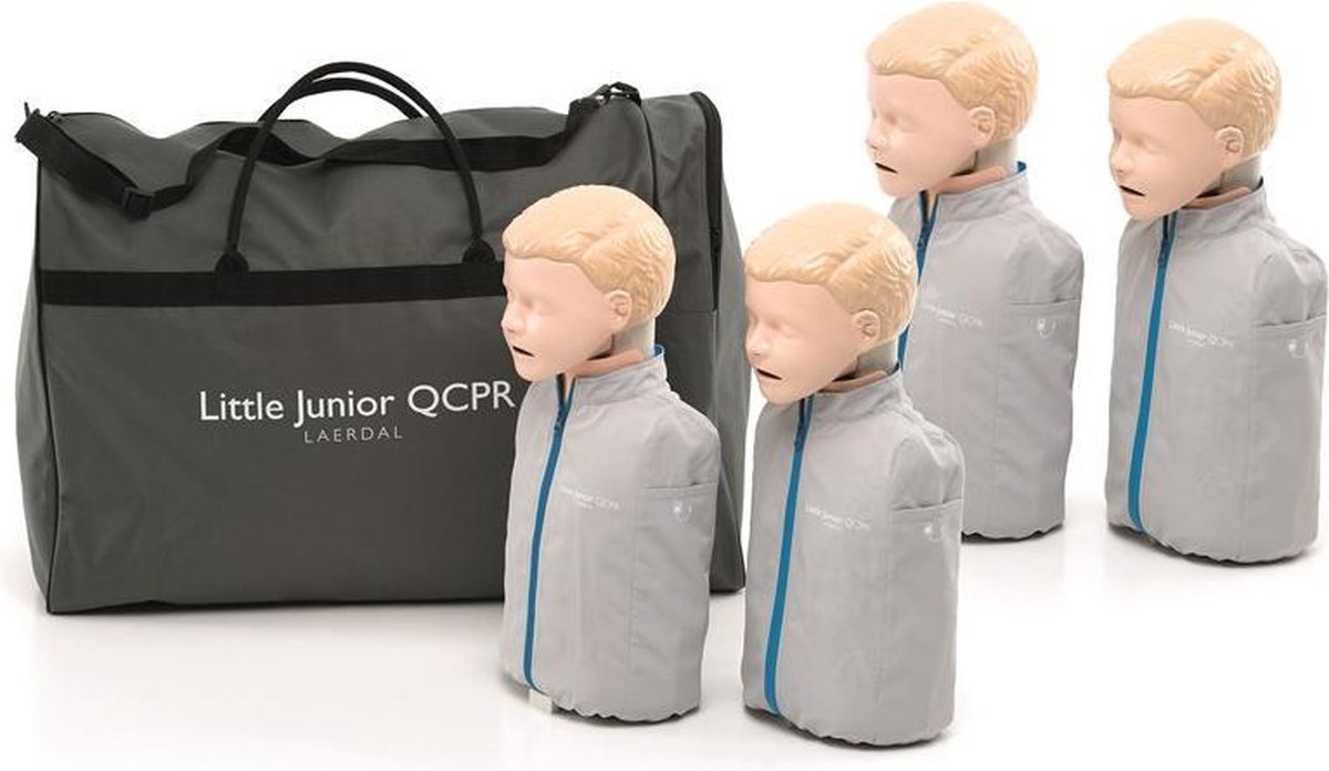 Goedkoopste Laerdal reanimatiepop Little Junior QCPR - 4 stuks - Licht