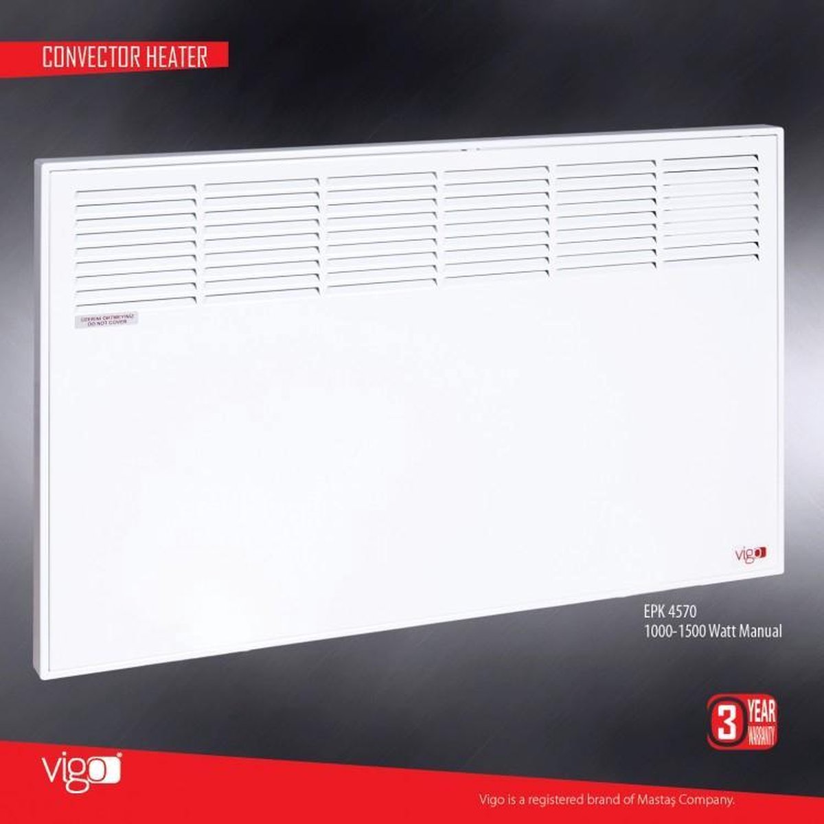 Ivigo - Convector kachel Wit 2000 watt 90 x 45 x 8 cm manueel bediening wand en staande montage mogelijk