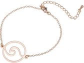 24/7 Jewelry Collection Golven Armband - Golf - Cirkel - Rosé Goudkleurig