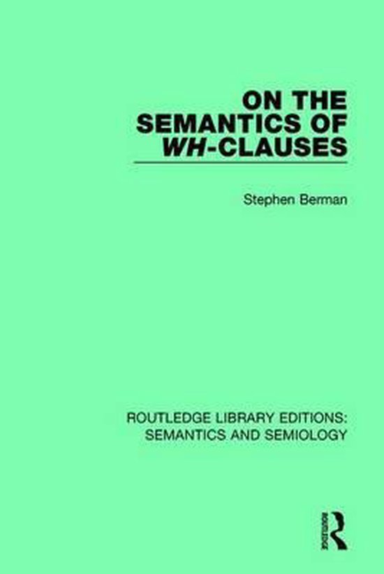 Routledge Library Editions: Semantics and Semiology- On the  ... - cover