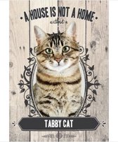 Wandbord - Tabby Cat -14x20cm-
