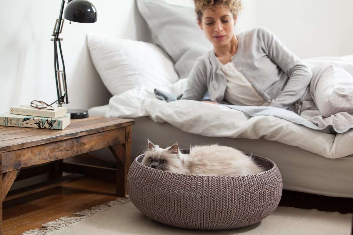 Curver Cozy Pet Bed - Crème - Kattenmand - Ø 50 cm | bol.com
