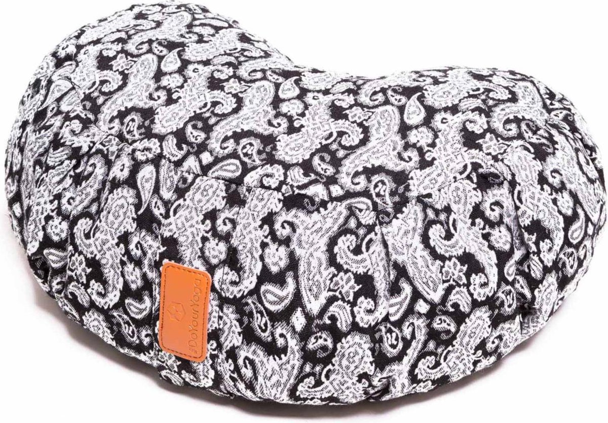 Cuscino Meditazione Ganesh Con Pula Di Farro Bio - 45x30x14cm, Nero, Per Yoga - Foto 6