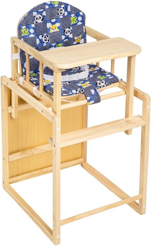 Kinderstoel Tectake blank hout inclusief tafel Blauw