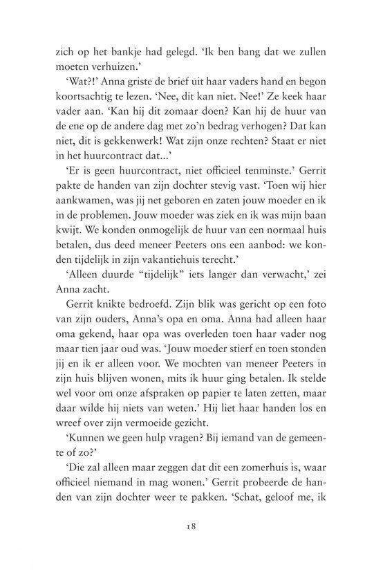 Pagina met tekst over Anna en Gerrit, met nummer 18 onderaan.