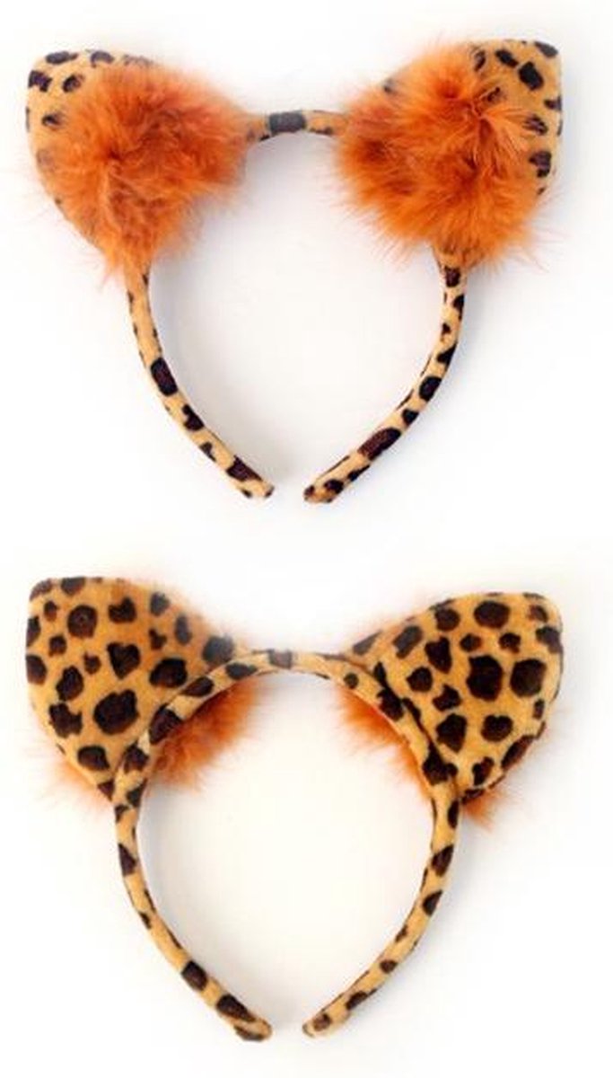 Wereldvenster Kanon geweten Luipaard diadeem oortjes cheetah haarband oren panter - oranje pluche dons  -... | bol.com