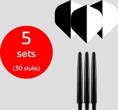Dragon Darts - 5 sets (30 stuks) - medium - darts shafts - inclusief - two-tone - darts flights - zwart-wit