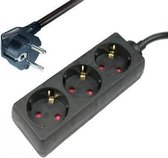 Allteq - Stekkerdoos  - 3-voudig - 1.5 meter - Zwart
