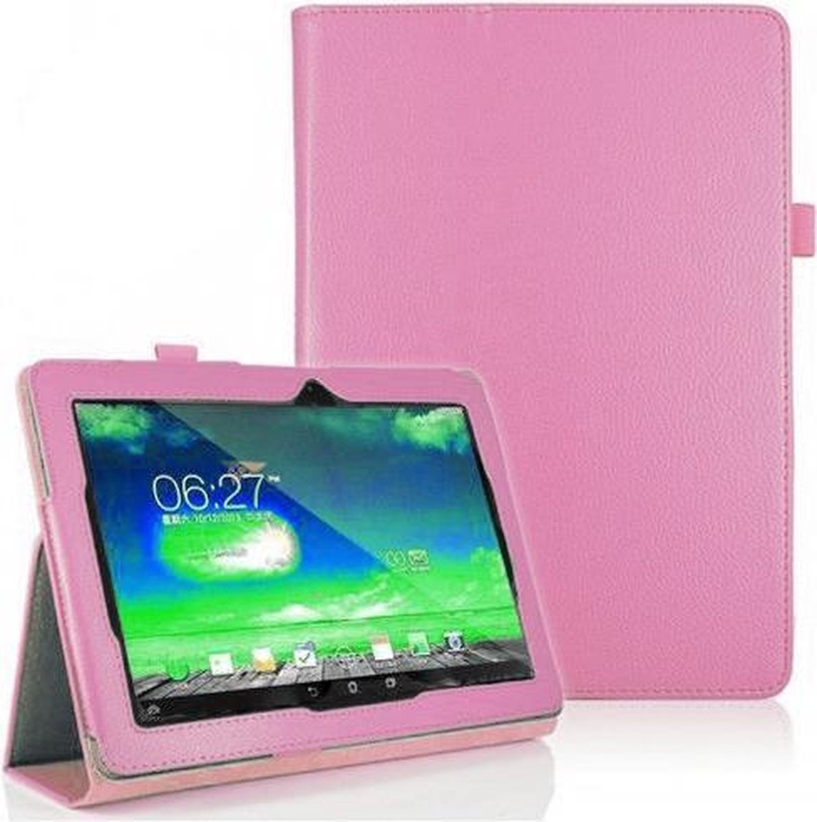 Asus VivoTab Smart ME400CL-1B075W Leather Stand Case Roze Pink
