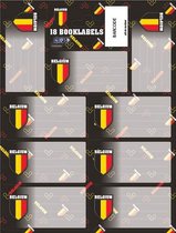 België Etiketten Belgium Football Zwart 18 Stuks